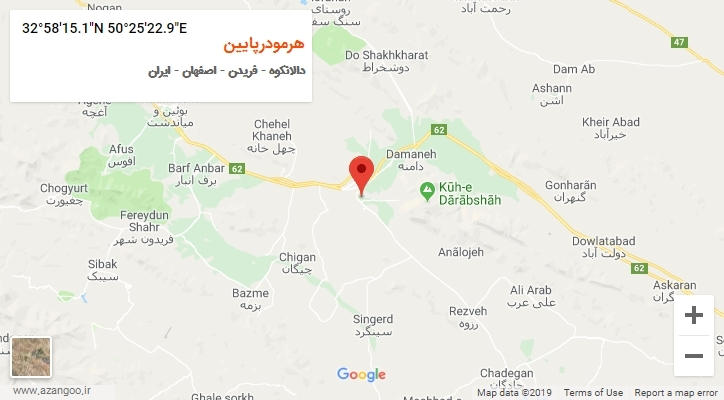 روستای هرمودرپایین بر روی نقشه