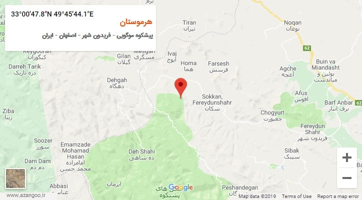 روستای هرموستان بر روی نقشه