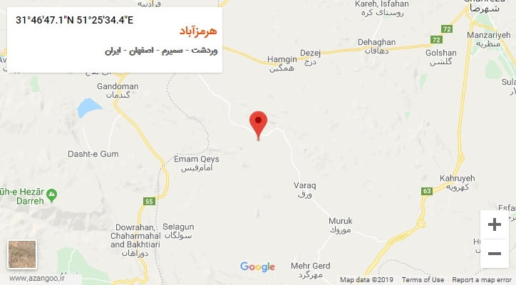 روستای هرمزآباد بر روی نقشه