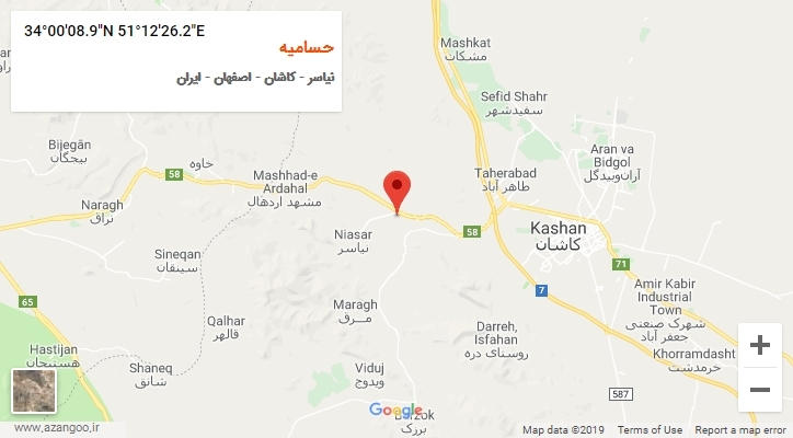 روستای حسامیه بر روی نقشه
