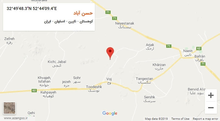 روستای حسن آباد بر روی نقشه