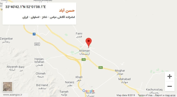روستای حسن آباد بر روی نقشه