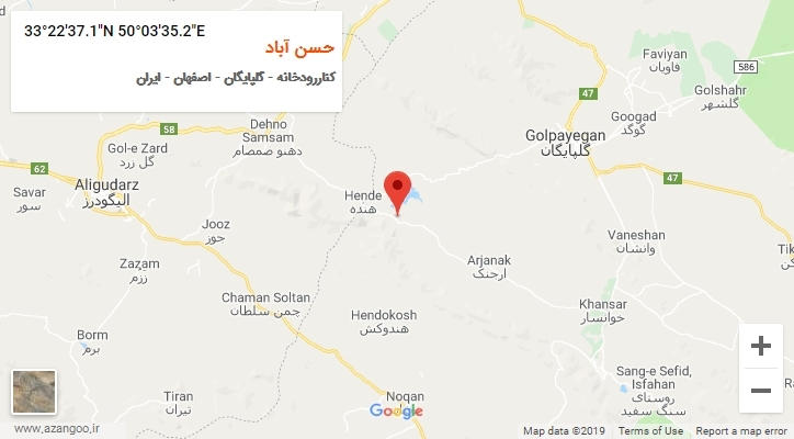 روستای حسن آباد بر روی نقشه