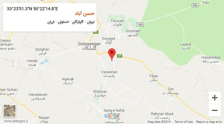 روستای حسن آباد بر روی نقشه