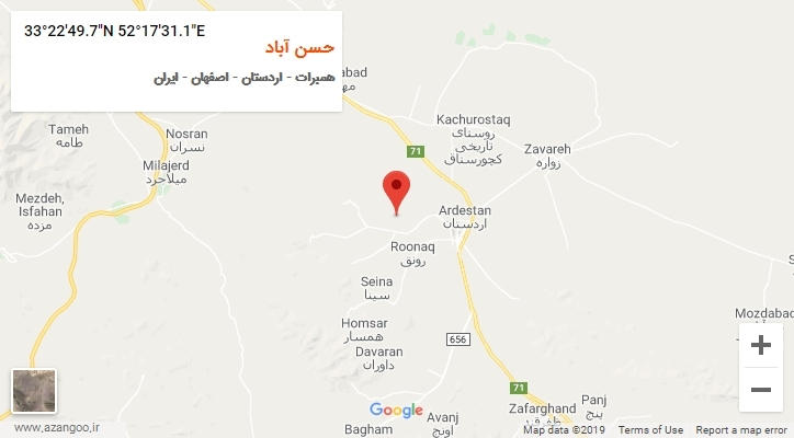 روستای حسن آباد بر روی نقشه