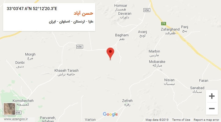 روستای حسن آباد بر روی نقشه