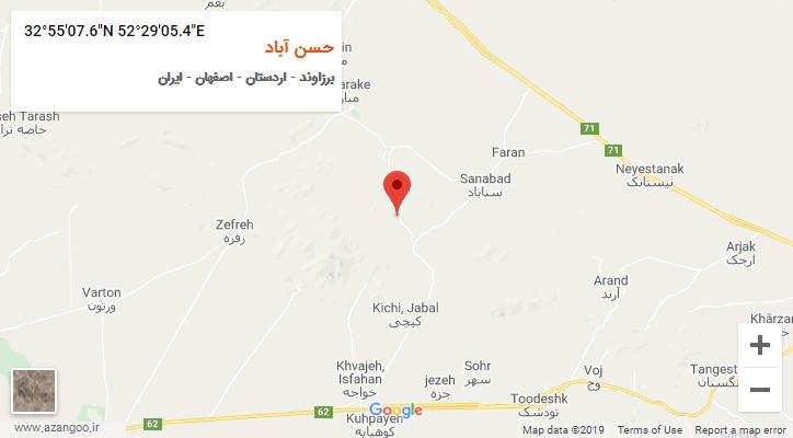 روستای حسن آباد بر روی نقشه