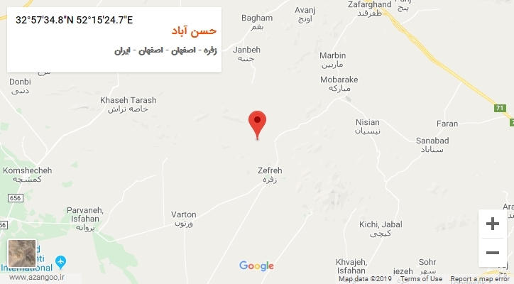 روستای حسن آباد بر روی نقشه