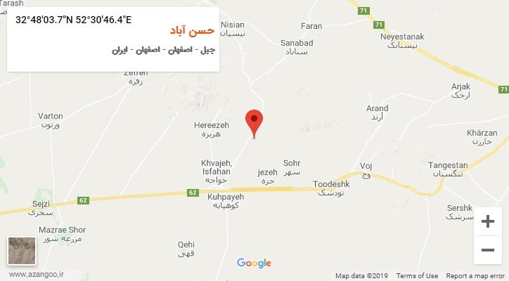 روستای حسن آباد بر روی نقشه