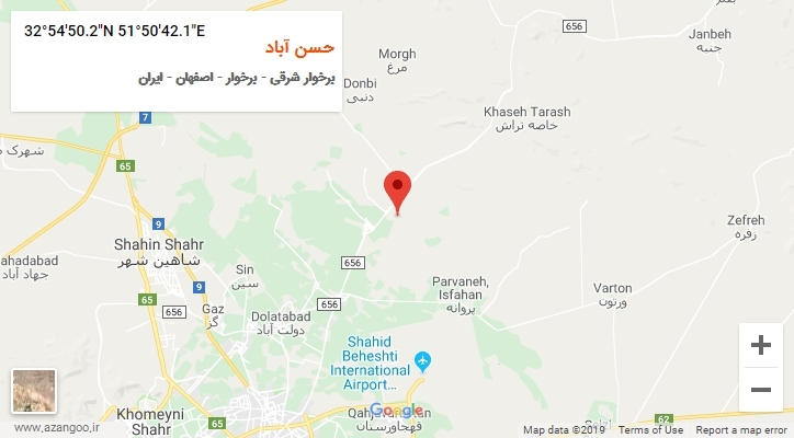 روستای حسن آباد بر روی نقشه