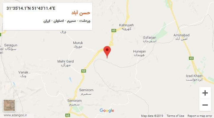 روستای حسن آباد بر روی نقشه