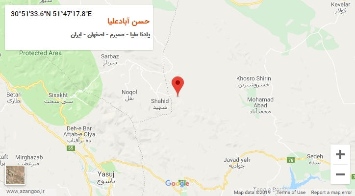 روستای حسن آبادعلیا بر روی نقشه