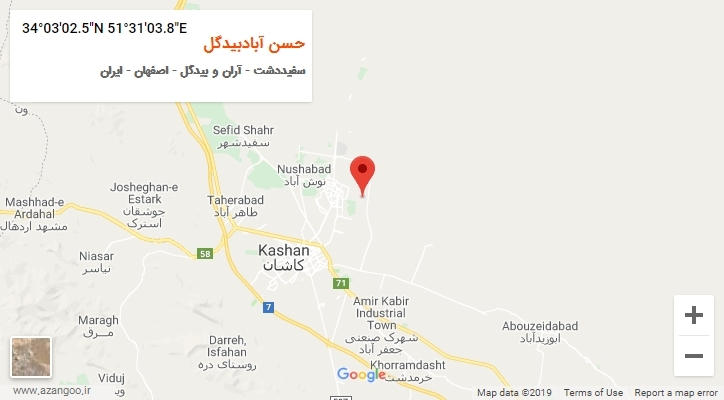 روستای حسن آبادبیدگل بر روی نقشه