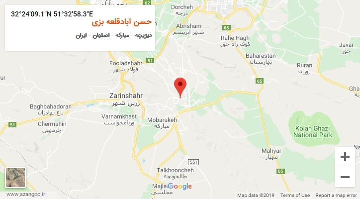 روستای حسن آبادقلعه بزی بر روی نقشه