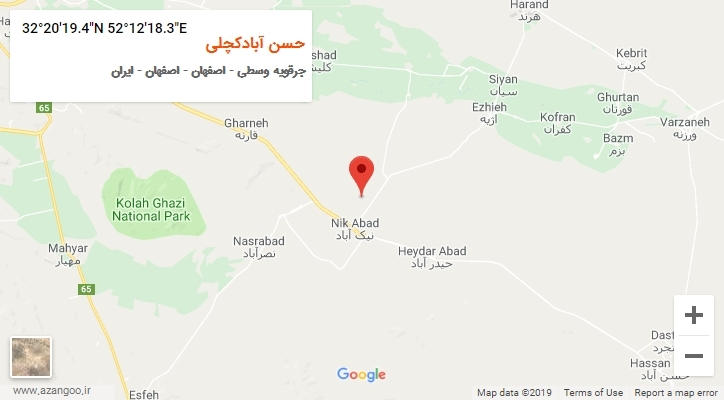 روستای حسن آبادکچلی بر روی نقشه
