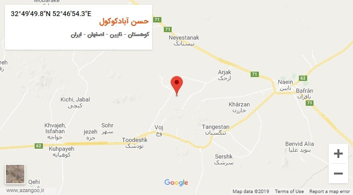 روستای حسن آبادکوکول بر روی نقشه