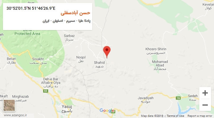 روستای حسن آبادسفلی بر روی نقشه