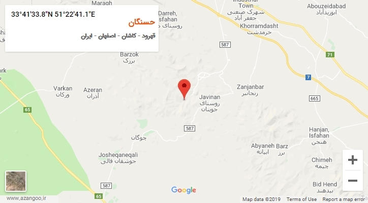روستای حسنگان بر روی نقشه
