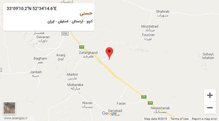 روستای حسنی بر روی نقشه