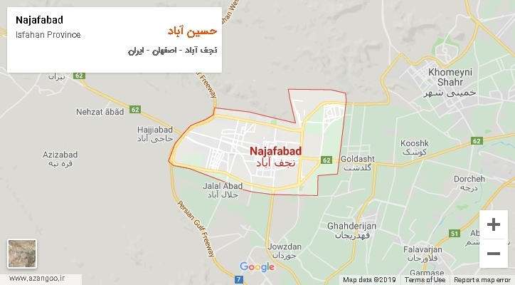 دهستان حسین آباد بر روی نقشه