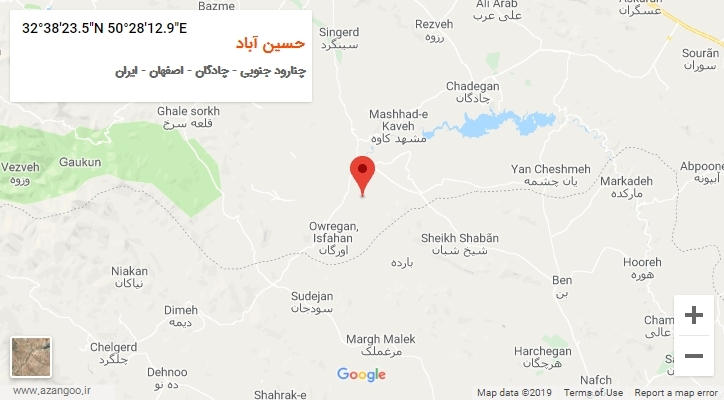 روستای حسین آباد بر روی نقشه
