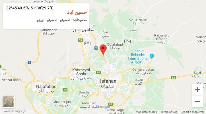 روستای حسین آباد بر روی نقشه