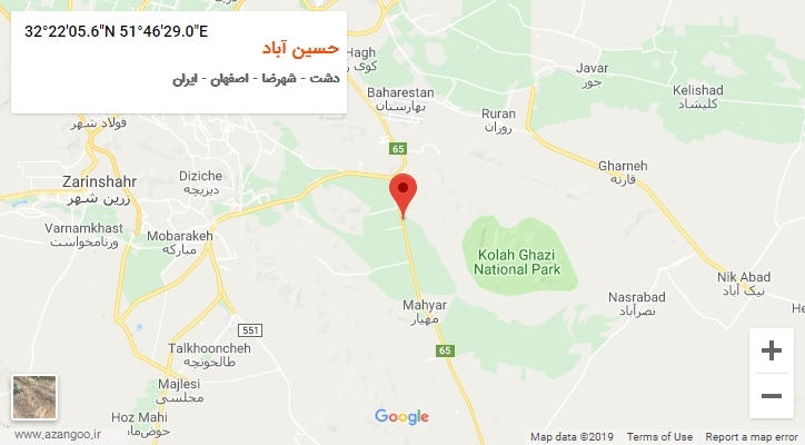 روستای حسین آباد بر روی نقشه