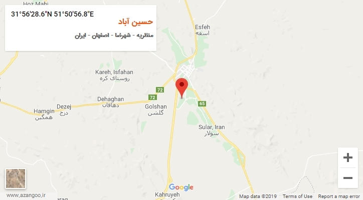 روستای حسین آباد بر روی نقشه