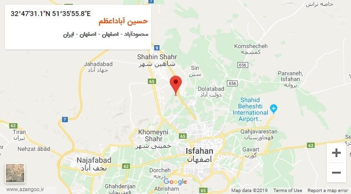 روستای حسین آباداعظم بر روی نقشه