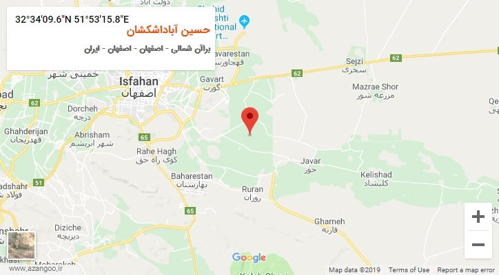 روستای حسین آباداشکشان بر روی نقشه