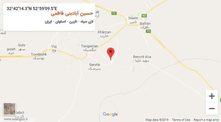 روستای حسین آبادبنی فاطمی بر روی نقشه