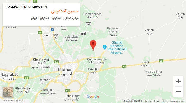 روستای حسین آبادکچلی بر روی نقشه