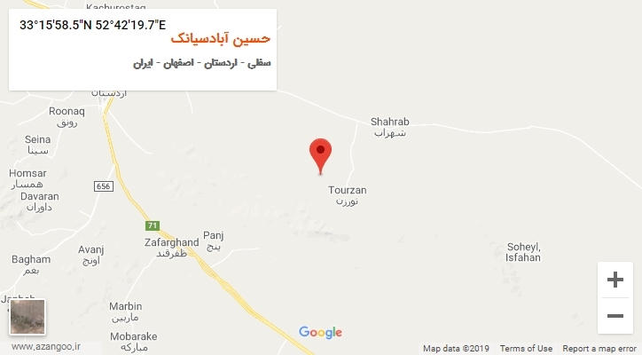 روستای حسین آبادسیانک بر روی نقشه
