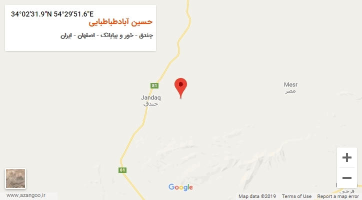 روستای حسین آبادطباطبایی بر روی نقشه
