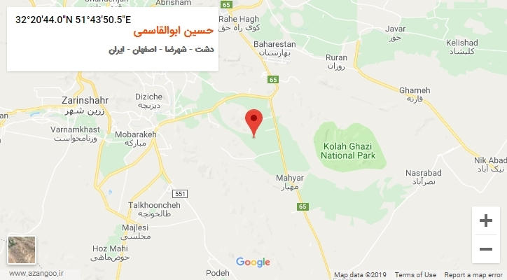 روستای حسین ابوالقاسمی بر روی نقشه