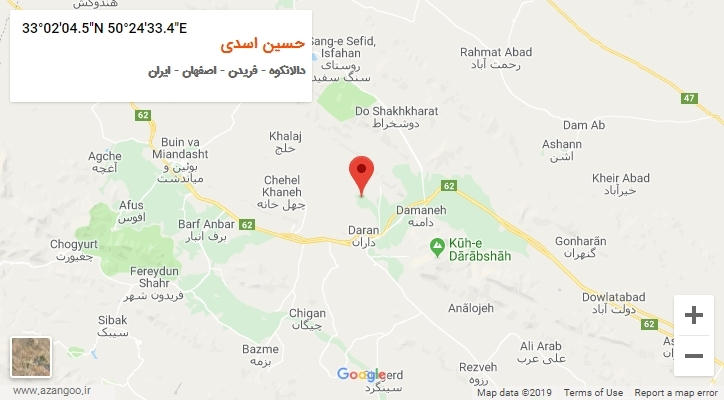 روستای حسین اسدی بر روی نقشه