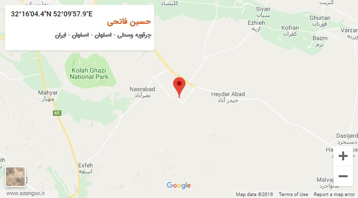 روستای حسین فاتحی بر روی نقشه