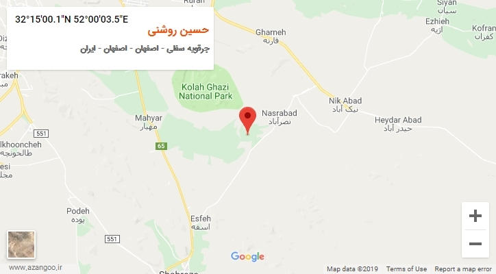 روستای حسین روشنی بر روی نقشه