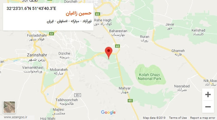 روستای حسین زاغیان بر روی نقشه