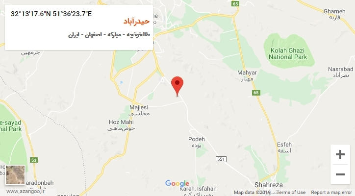 روستای حیدرآباد بر روی نقشه