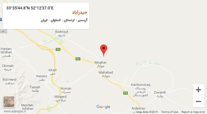 روستای حیدرآباد بر روی نقشه