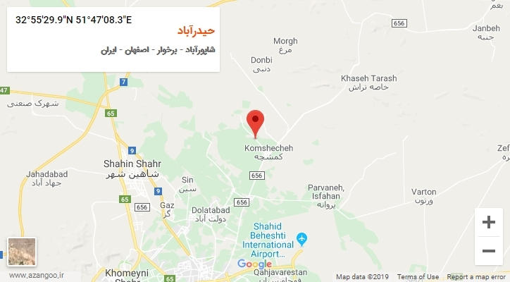 روستای حیدرآباد بر روی نقشه