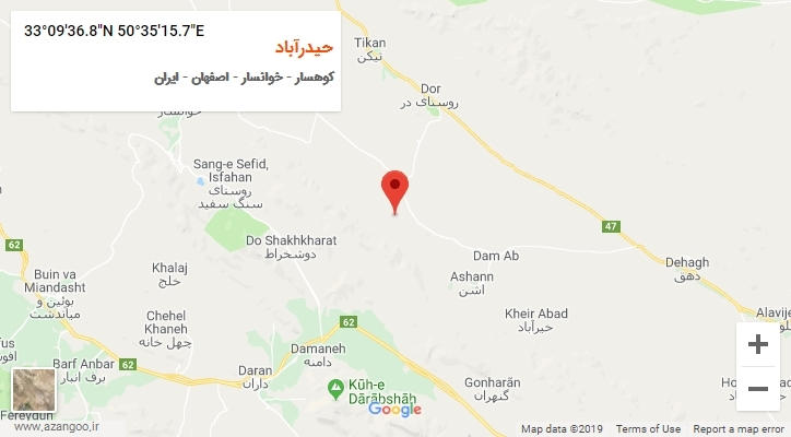 روستای حیدرآباد بر روی نقشه