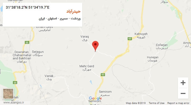 روستای حیدرآباد بر روی نقشه