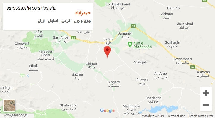 روستای حیدرآباد بر روی نقشه