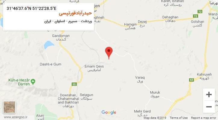 روستای حیدرآبادقورتپسی بر روی نقشه