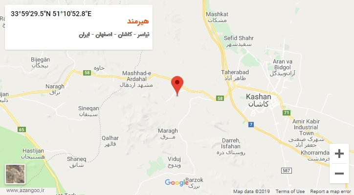 روستای هیرمند بر روی نقشه