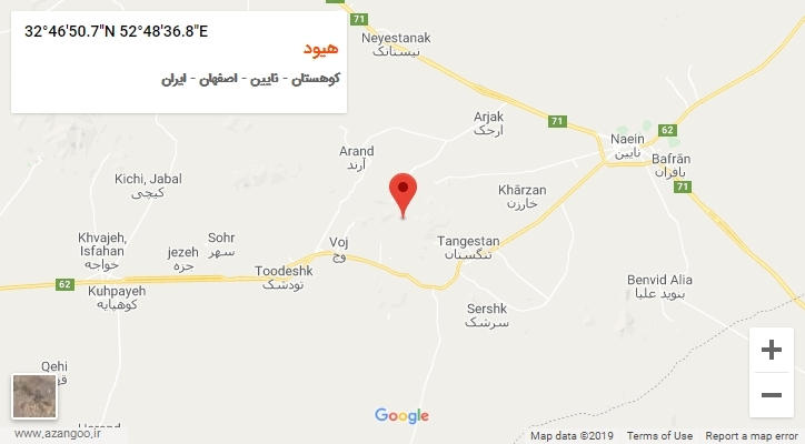روستای هیود بر روی نقشه