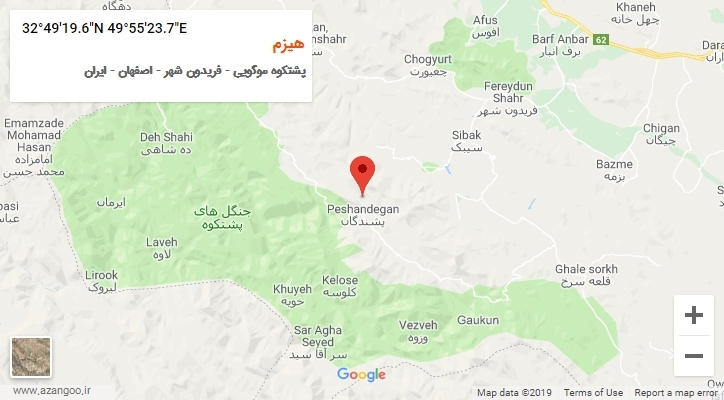 روستای هیزم بر روی نقشه
