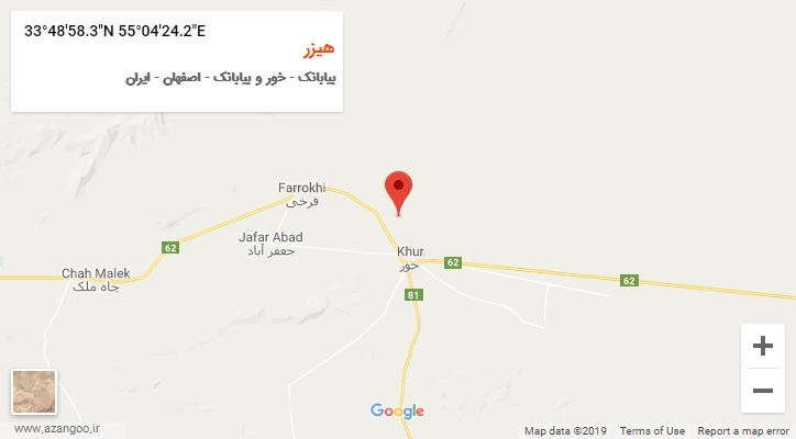 روستای هیزر بر روی نقشه